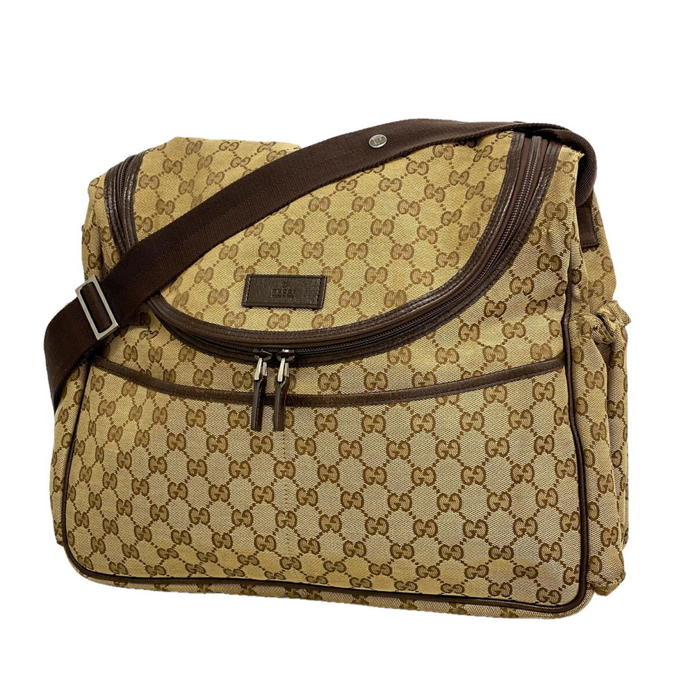 Gucci GG Canvas Shoulder Bag 123326 Beige Men's Women's OP021071